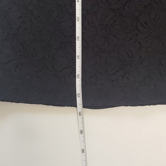 French Connection Lace Dress Womens Size 6 Black Floral Embroidery Boho Coquette - Picture 11 of 16